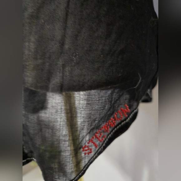 Stetson Sheer Black Shirt with White Stitching. Size Small - Picture 4 of 10